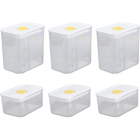 Ensemble de 6 boîtes hermétiques, empilables et transparentes pour les en-cas, idéales pour une utilisation dans le garde-manger.-AquaForge (1/5)