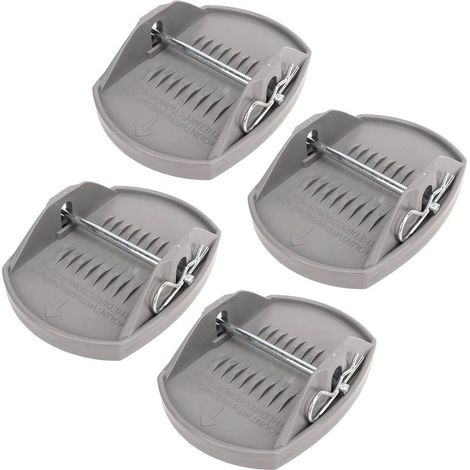 Ej.Life 4X Cale Support Pied de Vérin 178x140mm Broche Métal Patin Coupelle Caravane Camping-Car (1/5)