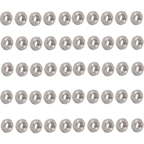 50pcs 1/8"-40 Fil BSW 304 écrou hex acier Inox Ton Argent attache (1/3)