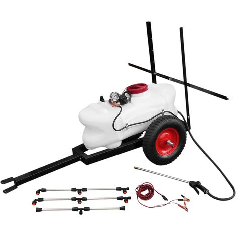 Varan Motors - SX-CZ100D Irroratore elettrico 12V per Quad, su rimorchio - Serbatoio spargitore 100L Tubo 5 m, Agricoltura e diserbo