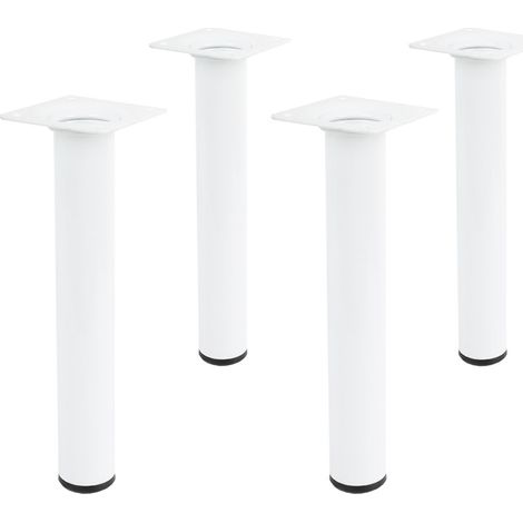 Weiße Möbelbeine 4er Set Rund Höhe 350mm ø 30mm Tischfüße Möbelfüße aus Metall (1/4)