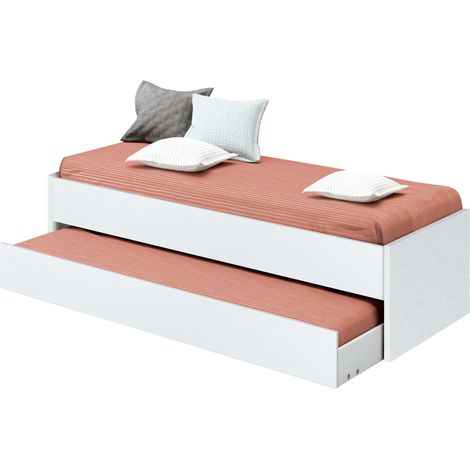 Cama Nido 90x190 cm Tibet Juvenil Melamina Estilo Moderno Color Blanco (1/5)