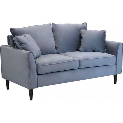 Divano 2 Posti Chandler 152x81x89 h cm in Velluto Grigio chiaro (1/5)