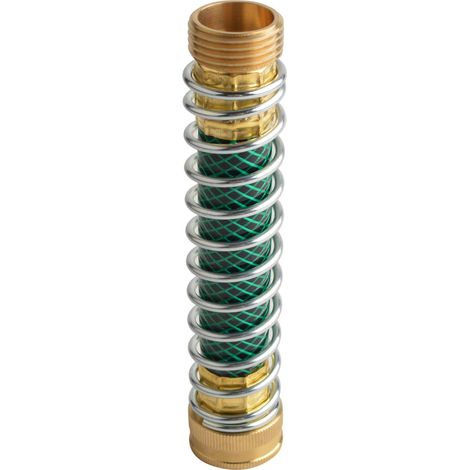 Protector de resorte para manguera de jardín, conector de latón macizo, extensión de grifo, accesorio de resorte para manguera de riego por goteo de 3/4". (1/5)