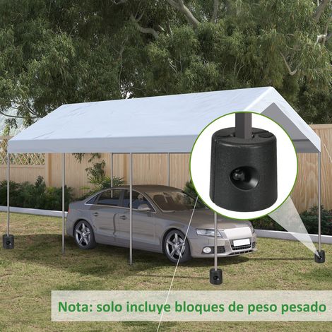 Confezione da 4 pesi per tende pieghevoli, supporti riempibili con 8,7 kg di acqua o 12 kg di sabbia, Ø24x25,5 cm, neri.