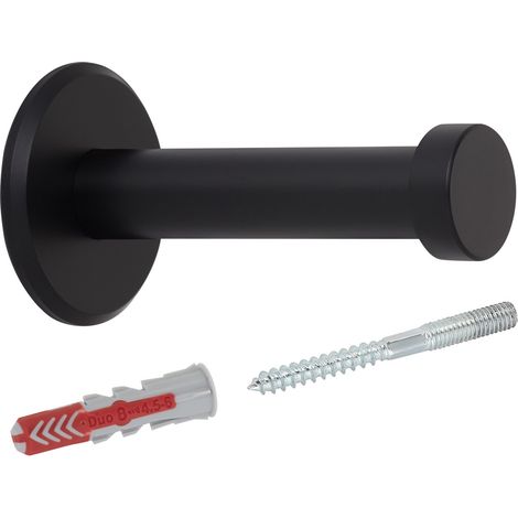 SOTECH Garderobenhaken TALEA (Ø 10 / 15 mm) Edelstahl massiv inkl. Befestigungsmaterial, schwarz eloxiert (Länge 50 mm, Gesamtlänge 53 mm), 1 x Wandhaken (1/5)