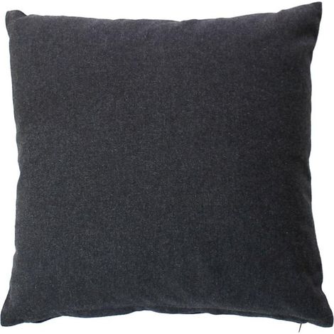Coussin Déco Uni "Dune" 40x40cm Gris Foncé (1/2)