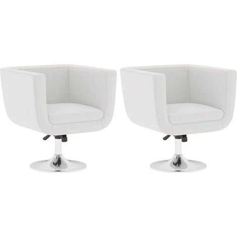 Un ensemble de deux tabourets de bar blancs en similicuir (1/5)