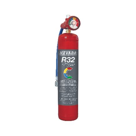 Bouteille de propane R32 rechargeable avec manomètre – Étui de protection rouge – Robinet ACME 1/2" à gauche – Marie
