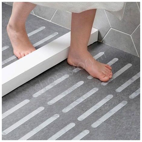 SHOWER SLIDE : Lot de 5 Bandes Antidérapantes Transparentes pour Douche et Baignoire (1/5)