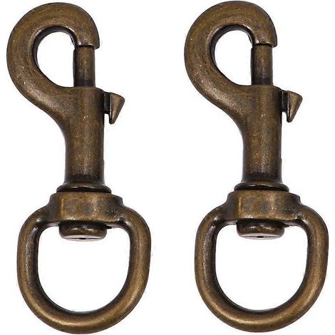 Lot de 2 crochets à ressort pour colliers d'animaux avec articulations pivotantes, corde de traction, boucle en alliage, accessoires de harnais pour chiens et chats (bronze) (1/4)