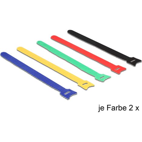 Bridas con apertura y cierra rapido de colores con 240 mm de largo x 12 mm de ancho (10 unidades)