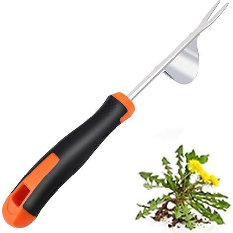 Outil de désherbage à poignée en caoutchouc – Outil de jardinage pour enlever les mauvaises herbes et les racines