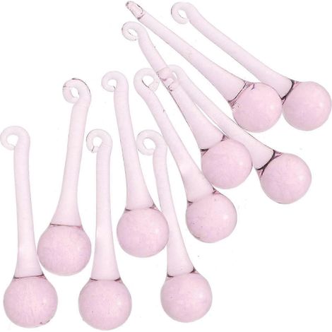 Pendentifs en cristal rose, lot de 10 - Ornements en verre scintillant pour lustres, sapin de Noël, décoration de mariage (1/5)