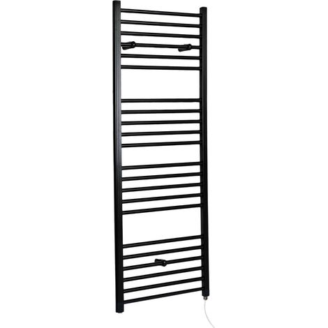 Hudson Reed Nox - Sèche-Serviettes Design Électrique Moderne Plat - Noir  - 160 cm x 60 cm