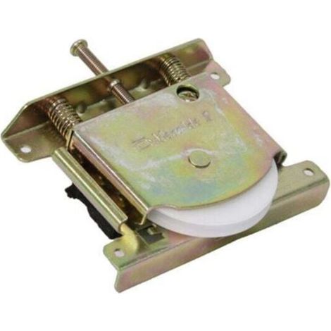 Galet de roulement de porte coulissante de placard - Charge par vantail : 100 kg - Version : Roulette avec rainure - Galet : Ø 60 - MECALDE (1/4)