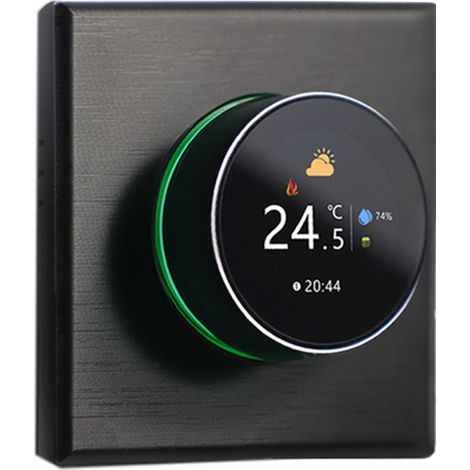 Intelligenter WiFi-Thermostat mit Farbbildschirm, Drehregler für Heizung mit Hintergrundbeleuchtung, Temperatureinstellung, Sensor und Timer, Temperaturkalibrierung.