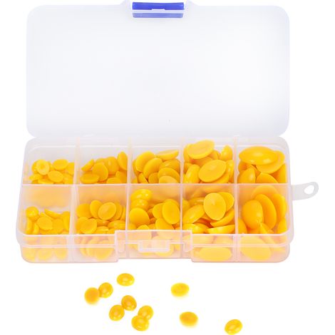 180Pcs Plastic Eyes Noses Oval Flat Doll Teddy Bear Stuffed Animals DIY Making Toys AccessoriesYellow (1/5)