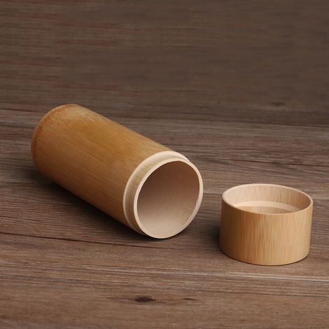 Tragbare Teebox aus Bambus, Höhe 16 cm, Aufbewahrungsbox für Tee, C