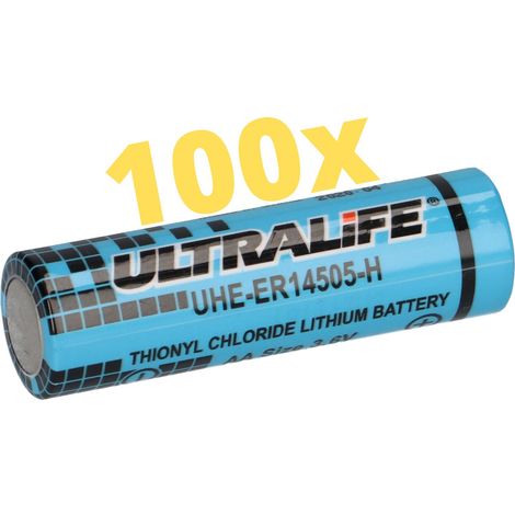100x Ultralife Lithium 3,6V Batterie LS14500 - AA - UHE-ER14505 LS14500 Li-SOCl2 (1/5)