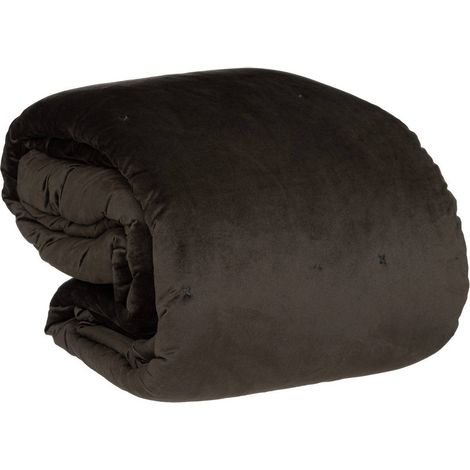 Copriletto in velluto baklo 240x260cm grigio scuro - Atmosphera créateur d'intérieur