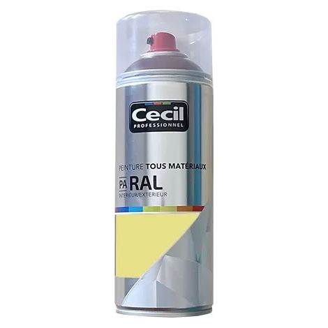 Peinture Aérosol Cécil Professionnel PA RAL - Ivoire satin (RAL 1015) 0,4 L (1/2)