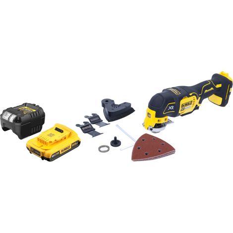 Multiutensile oscillante a batteria DeWalt DCS 355 D1 18 V brushless + 1x batteria ricaricabile 2,0 Ah + caricabatterie + accessori