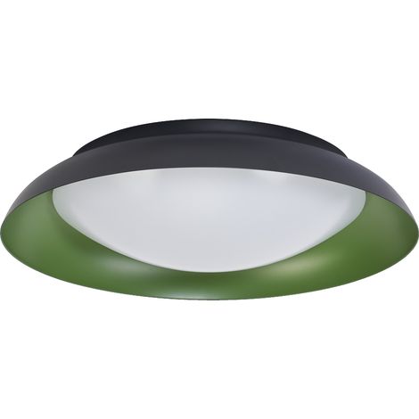 LEDVANCE LED Orbis Plate, noir-vert, 35W, 1700lm, 3000K, 430mm, blanc chaud convivial 830, dimmabsur 3 niveaux par coup de pied, protection IP20, vis de montage et chevilles incluses