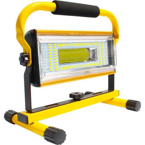 80W Projecteur LED Rechargeable 7000 Lumens Projecteur de Chantier Lamp Puissante LED Spot IP65 Étanche pour Travaux d'atelier, Garage, Terrasse, Jardin (Jaune) (1/5)