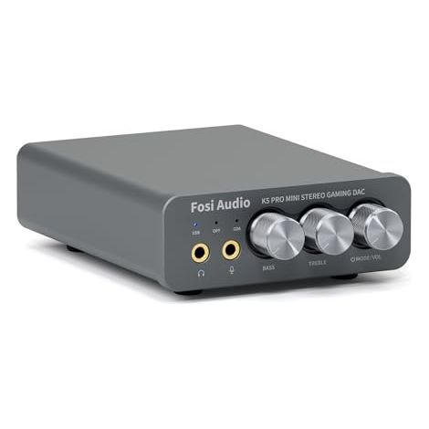 Applicable K5 Pro Amplificateur Casque USB C DAC HiFi, Entrées USB/Optique/Coaxiale/Microphone vers Sortie AUX/RCA 3,5 mm, Ampli DAC de jeu Haute Résolution pour PS5/PC/MAC/Haut-Parleurs Actifs (1/5)