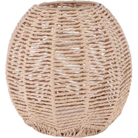Abat Jour Rotin Tissé Main Style Rétro Éclairage Décoratif Lustre Lampe Couvercle (1/4)