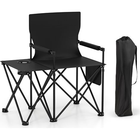 Lot de 2 Chaises de Plage pour Adultes Pliables, Inclinables sur 4/5 Positions, avec Accoudoirs, Sangle de Transport, Idéales pour la Pêche, le (1/5)