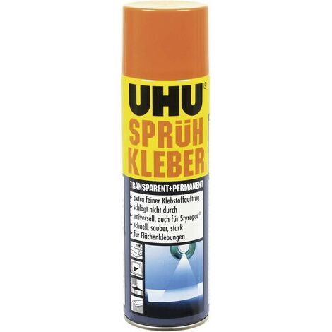 UHU - COLLE EN SPRSX, PERMANENTE,TRANSPARENTE, SANS CFC,FLACONDE 500 ML, POUR COLLAGE DES SURFACES, NE TRAVERSE PAS, APPLICATION (1/5)
