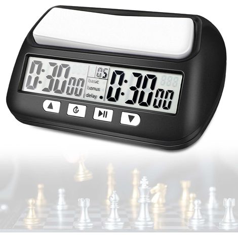 Reloj despertador digital profesional con funciones portátiles: hora básica, con retardo y hora precisa para el hogar y torneos. (1/5)
