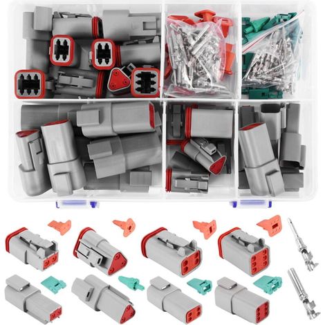 Kit di connettori impermeabili per autoveicoli serie DT da 140 pezzi con scatola per pin (1/4)