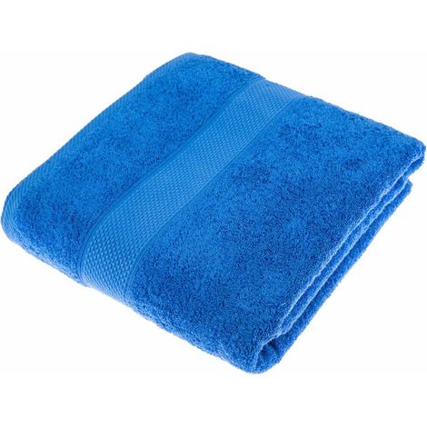 HOMESCAPES Frottee Strandtuch 100% Baumwolle marineblau