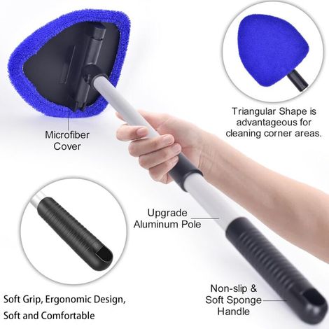 Kit de nettoyage de pare-brise - pour éliminer la buée et l'humidité des vitres de voiture - ensemble de 5 pièces, bleu