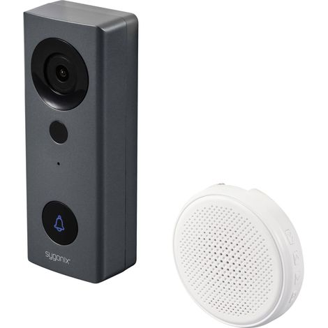Sygonix Interphone vidéo IP Wi-Fi, radio gris, blanc Y873213 (1/5)