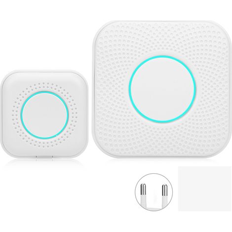 Carillon de porte sans fil intelligent longue portée, sonnette connectée à distance, prise EU 110-240V, pour maison et appartement (1/5)