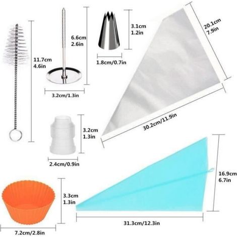 1 set Douille Patisserie, Acier Inoxydable, Poche A Douille, Formes Multiples, Decoration De Gateau (1/4)
