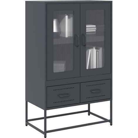 Highboard Anthrazit 68x39x111,5 cm Stahl