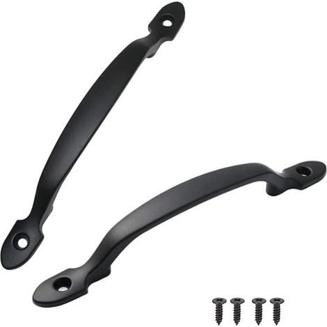 2Pcs Poignee de Meuble,Noir Poignées en Arc D'armoire,Alliage D'Aluminium Cuisine Armoire Porte Poignée pour Cuisines Salles de Bains Commodes (1/4)