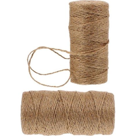 Ficelle de jute 2 rouleaux 2 mm DIY Craft Decor 3 brins Ficelle de jute Corde de jute rustique Cordes de chanvre (1/5)