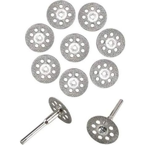 Kit de 10 Mini Disques Diamantés pour Outil Rotatif - Lame de Scie Ultra Fine 22mm pour Coupe Verre, Céramique, Métal et Pierre (1/5)