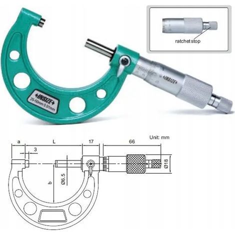 Micromètre insize 3203-50A précision 4 µm 25-50 mm