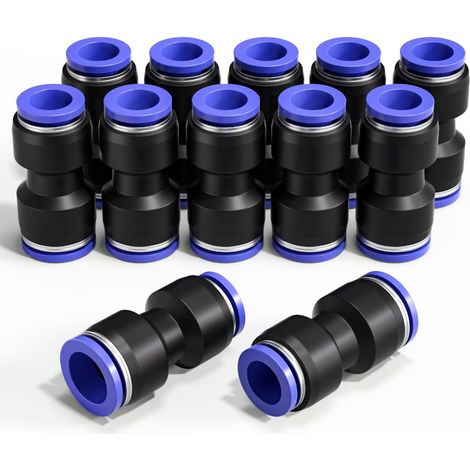 Adattatore riduttore pneumatico a pressione da 12 pezzi con diametro da 6 mm a 8 mm, raccordo riduttore rapido (PG6-8) (1/4)