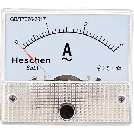 85l1–3 rectangle Panneau monté courant Mètre testeur Ampèremètre AC 0–3 Classe 2,5 Blanc (1/5)