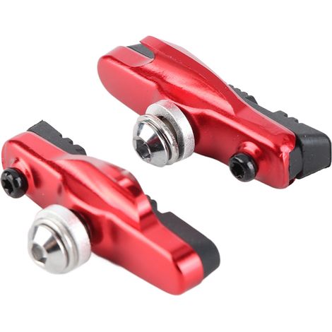 Plaquettes de frein plates en alliage d'aluminium pour vélo, plaquettes de frein à cartouche, adaptées aux vélos (rouges).
