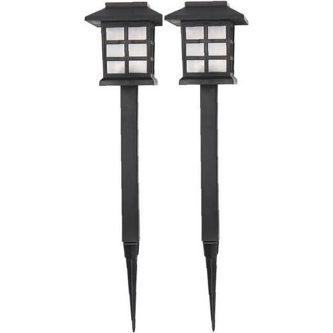 Solaire Pathway Lumière solaire de jardin Jardinet Lumière LED Lanterne étanche au sol Insert extérieur lumière blanche 2PCS (1/4)