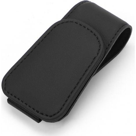 Porte Lunettes pour Voiture, Cuir Clip de Support de Lunettes de Visière de Voiture, pour Lunettes de Soleil Carte Ticket, Noir (1/5)